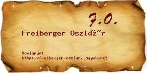 Freiberger Oszlár névjegykártya